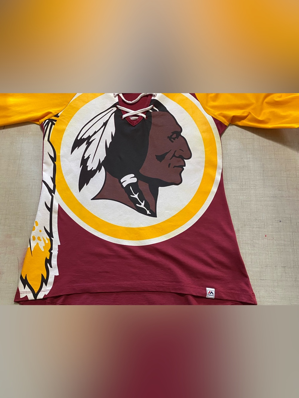 Washington Redskins Reds women’s Lace-Up Long Sleeve Team Shirt - Picture 6 of 14